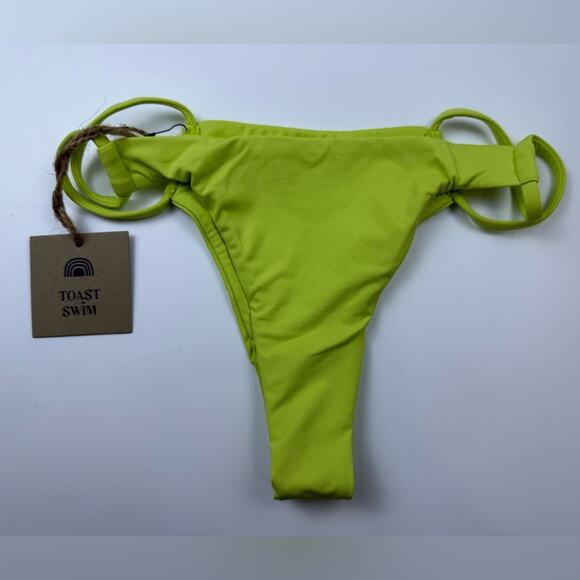 NWT Free People x Toast Bikini Set One Shoulder Top Daiquiri Green Size XS - Picture 8 of 12